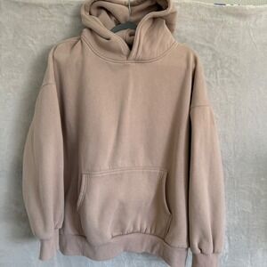 Trendy Queen Oversized Hoodie Tan Beige Fleece Pullover Sweatshirt Large cozy